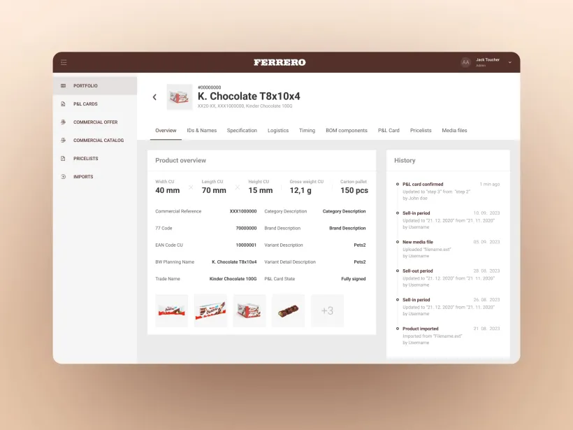 Ferrero - Product Management System by Touch4IT